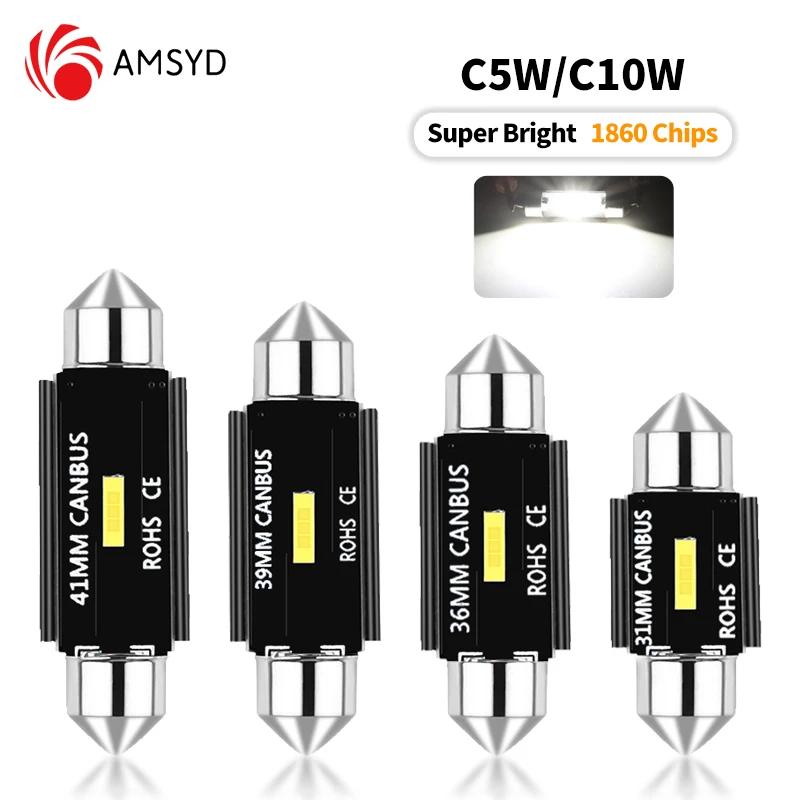 C5W LED CSP 1860 1SMD ȣ Canbus  31mm 36mm 39mm 41mm  , C10W LED ڵ ׸   , 2 
